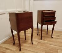 Pair of French 3 Drawer Cherry Wood Bedside Cabinets (5 of 5) Pair of French 3 Drawer Cherry Wood Bedside Cabinets (5 of 5)