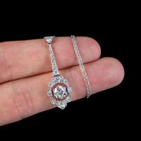 Art Deco Diamond Pendant Necklace Platinum 0.90ct Diamond 1.40ct Total c.1920 (7 of 8) Art Deco Diamond Pendant Necklace Platinum 0.90ct Diamond 1.40ct Total c.1920 (7 of 8)