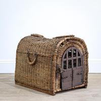 Early Victorian Wicker & Iron Dog Crate