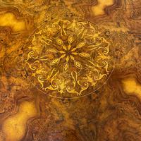 Large Figured Walnut Circular Antique Dining Table (5 of 8) Large Figured Walnut Circular Antique Dining Table (5 of 8)