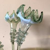 Large Victorian Epergne - Green Glass with White Opalescent Rims (6 of 15) Large Victorian Epergne - Green Glass with White Opalescent Rims (6 of 15)