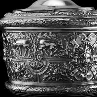 Rare Antique Solid Silver Cellini Tea Caddy Box - Mappin & Webb 1902 (28 of 28) Rare Antique Solid Silver Cellini Tea Caddy Box - Mappin & Webb 1902 (28 of 28)