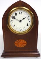 Solid Mahogany Lancet Cased Timepiece Clock with Satinwood Inlaid Decoration (4 of 9) Solid Mahogany Lancet Cased Timepiece Clock with Satinwood Inlaid Decoration (4 of 9)