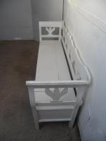 A Lovely White Tulip 3 Seater Antique/Old Pine Kitchen/Hall Box Settle/ Bench (3 of 9) A Lovely White Tulip 3 Seater Antique/Old Pine Kitchen/Hall Box Settle/ Bench (3 of 9)