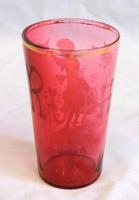Antique Victorian Mary Gregory Cranberry Glass Tot (4 of 5) Antique Victorian Mary Gregory Cranberry Glass Tot (4 of 5)