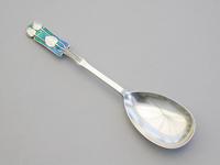 Early 20th Century Silver & Enamel Jam / Preserve Spoon Archibald Knox Medea Pattern by William Hair Haseler, Birmingham, 1929 - Designed by Archibald Knox. (3 of 11) Early 20th Century Silver & Enamel Jam / Preserve Spoon Archibald Knox Medea Pattern by William Hair Haseler, Birmingham, 1929 - Designed by Archibald Knox. (3 of 11)