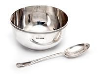 Antique Boxed Christening Set with a Plain Reeded Border Bowl & Old English Style Spoon (5 of 5) Antique Boxed Christening Set with a Plain Reeded Border Bowl & Old English Style Spoon (5 of 5)