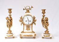 Antique Clock Set French Garniture Gilt & Marble Cherubs (14 of 14) Antique Clock Set French Garniture Gilt & Marble Cherubs (14 of 14)