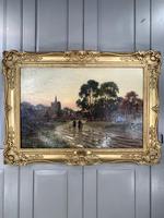 Antique Victorian Landscape Oil Painting In Gilt Gesso Frame Entitled Sunday Evening by R Halfnight (9 of 10) Antique Victorian Landscape Oil Painting In Gilt Gesso Frame Entitled Sunday Evening by R Halfnight (9 of 10)