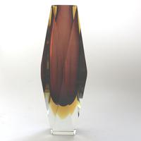 Large 10" Art Glass Alessandro Mandruzzato Murano Faceted Sommerso Vase 1970s (3 of 7) Large 10" Art Glass Alessandro Mandruzzato Murano Faceted Sommerso Vase 1970s (3 of 7)