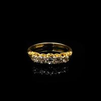 Antique Victorian Old Cut Diamond Five Stone 18K Gold Scroll Ring (6 of 10) Antique Victorian Old Cut Diamond Five Stone 18K Gold Scroll Ring (6 of 10)