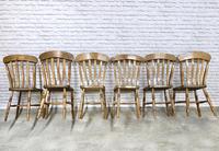 Matched Set of 6 Late Victorian Windsor Kitchen Chairs (4 of 5) Matched Set of 6 Late Victorian Windsor Kitchen Chairs (4 of 5)