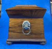 Regency Rosewood Brass Foliate Inlaid Tea Caddy (5 of 15) Regency Rosewood Brass Foliate Inlaid Tea Caddy (5 of 15)
