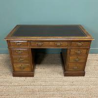 19th Century Victorian Oak Antique Pedestal Desk (7 of 8) 19th Century Victorian Oak Antique Pedestal Desk (7 of 8)