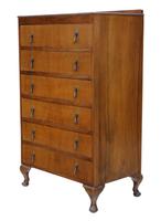 Retro 6 drawer figured walnut chest of drawers c.1930 (3 of 8) Retro 6 drawer figured walnut chest of drawers c.1930 (3 of 8)