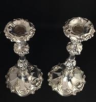 A Pair of Rococo Style Silver Plated Candlesticks. (4 of 4) A Pair of Rococo Style Silver Plated Candlesticks. (4 of 4)
