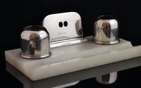 Art Deco Silver & Alabaster Desk Stand, Inkstand (13 of 13) Art Deco Silver & Alabaster Desk Stand, Inkstand (13 of 13)