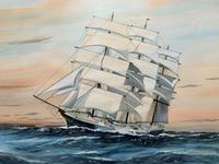 Awesome Tea Clipper Ship 'Hornet' Rough Seas Seascape Watercolour Painting c.1909 (3 of 12) Awesome Tea Clipper Ship 'Hornet' Rough Seas Seascape Watercolour Painting c.1909 (3 of 12)