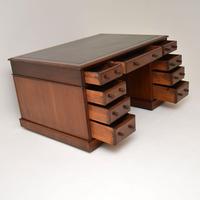 Antique Victorian Mahogany Leather Top Partners Desk (8 of 12) Antique Victorian Mahogany Leather Top Partners Desk (8 of 12)