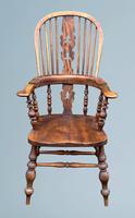 High Back Elm Broad Arm Windsor Chair (1 of 16)