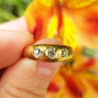 Victorian 18ct Gold Three Diamond Gypsy Ring, Antique Trilogy Ring (5 of 7) Victorian 18ct Gold Three Diamond Gypsy Ring, Antique Trilogy Ring (5 of 7)