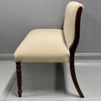 Regency scroll back window seat in buttoned ticking stripe (3 of 5) Regency scroll back window seat in buttoned ticking stripe (3 of 5)