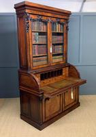 Large Victorian Mahogany Cylinder Bureau Bookcase (7 of 18) Large Victorian Mahogany Cylinder Bureau Bookcase (7 of 18)