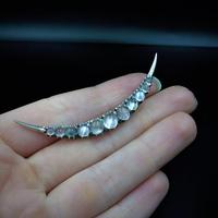 Antique Moonstone Crescent Moon Sterling Silver Brooch Pin (8 of 8) Antique Moonstone Crescent Moon Sterling Silver Brooch Pin (8 of 8)