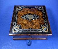 Victorian French Burr Cedar Jewellery Box with ebonised fruitwood and original interior (13 of 13) Victorian French Burr Cedar Jewellery Box with ebonised fruitwood and original interior (13 of 13)