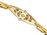 0.35ct Diamond & Pearl, 14ct Yellow Gold Bracelet - Antique c.1910 (3 of 8) 0.35ct Diamond & Pearl, 14ct Yellow Gold Bracelet - Antique c.1910 (3 of 8)