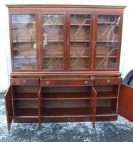 1960s Large 4 Door Mahogany Bookcase with Glazed Top (4 of 4) 1960s Large 4 Door Mahogany Bookcase with Glazed Top (4 of 4)