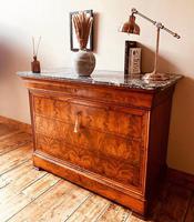 Flamed Mahogany Chest of Drawers / Commode with Marble (2 of 5) Flamed Mahogany Chest of Drawers / Commode with Marble (2 of 5)