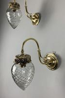Pair of Edwardian Cut Glass Brass Wall Lights, Rewired (3 of 11) Pair of Edwardian Cut Glass Brass Wall Lights, Rewired (3 of 11)
