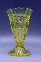 Victorian Uranium Glass Trumpet Posy Vase - C1880 (2 of 6) Victorian Uranium Glass Trumpet Posy Vase - C1880 (2 of 6)