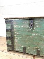 Distressed Painted Metal Bound Trunk (5 of 10) Distressed Painted Metal Bound Trunk (5 of 10)