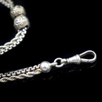 Antique Victorian Sterling Silver Albertina Albert Watch Chain Bracelet with Chased Balls (5 of 9) Antique Victorian Sterling Silver Albertina Albert Watch Chain Bracelet with Chased Balls (5 of 9)