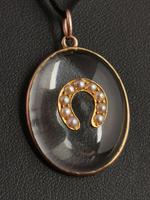 Antique Victorian Rock Crystal Pendant Gold Horseshoe, Split Pearl (13 of 14) Antique Victorian Rock Crystal Pendant Gold Horseshoe, Split Pearl (13 of 14)