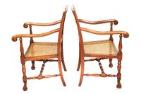Pair of William & Mary Revival Bergere Elbow Chairs c.1930 (4 of 6) Pair of William & Mary Revival Bergere Elbow Chairs c.1930 (4 of 6)