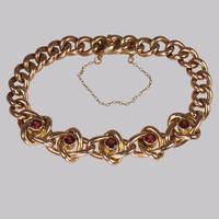 Victorian Garnet Knot & Curb Link 9ct Gold Bracelet with Antique Box c 1890 (4 of 11) Victorian Garnet Knot & Curb Link 9ct Gold Bracelet with Antique Box c 1890 (4 of 11)