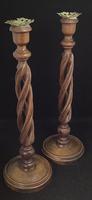 Pair of Tall Edwardian Mahogany Open Twist Candlesticks (4 of 6) Pair of Tall Edwardian Mahogany Open Twist Candlesticks (4 of 6)