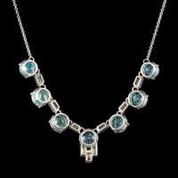 Art Deco Blue Zircon Lavaliere Necklace Silver 20ct of Zircon c.1920 (5 of 6) Art Deco Blue Zircon Lavaliere Necklace Silver 20ct of Zircon c.1920 (5 of 6)