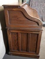 Antique Edwardian Oak Roll Top Pedestal Desk (8 of 10) Antique Edwardian Oak Roll Top Pedestal Desk (8 of 10)