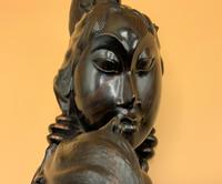 Outstanding Original Signed Carved Wooden Sculpture of a Trendy Art Deco Model (7 of 12) Outstanding Original Signed Carved Wooden Sculpture of a Trendy Art Deco Model (7 of 12)