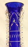 Antique Impressive Bristol Blue Glass Decorated Vase (2 of 7) Antique Impressive Bristol Blue Glass Decorated Vase (2 of 7)