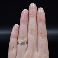 Vintage Diamond Three Stone Trilogy 18ct Gold and Platinum Ring (9 of 11) Vintage Diamond Three Stone Trilogy 18ct Gold and Platinum Ring (9 of 11)