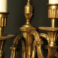 French Pair Of Gilded Triple Arm Antique Wall Lights (9 of 9) French Pair Of Gilded Triple Arm Antique Wall Lights (9 of 9)