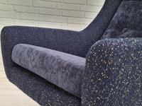 Danish Swivel Armchair with Stool, Completely Renovated-reupholstered, Furniture Wool, Retro Velor, 70s (3 of 17) Danish Swivel Armchair with Stool, Completely Renovated-reupholstered, Furniture Wool, Retro Velor, 70s (3 of 17)