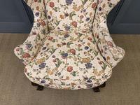 Upholstered Walnut Wing Armchair (4 of 9) Upholstered Walnut Wing Armchair (4 of 9)