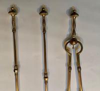 Set of Mid 20th Century Brass & Steel Fire Irons (2 of 3) Set of Mid 20th Century Brass & Steel Fire Irons (2 of 3)