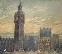 William Henry Harford - Houses of Parliament Riverscape Painting 19th Century (8 of 10) William Henry Harford - Houses of Parliament Riverscape Painting 19th Century (8 of 10)